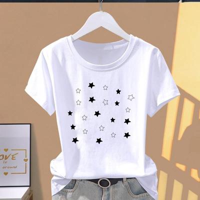T-shirt grafica con stampa di dimensioni asiatiche Star Lovely Cute anni '90 T-shirt grafica da donna T-shirt da donna T-shirt a maniche corte estiva casual da donna