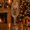 Regalo Stagionale Invernale Schiaccianoci di Natale Bicchiere da Champagne, 350ml Bicchiere Decorativo Vino Festivo Dipinto a Mano per Bicchieri Tavola Festiva E