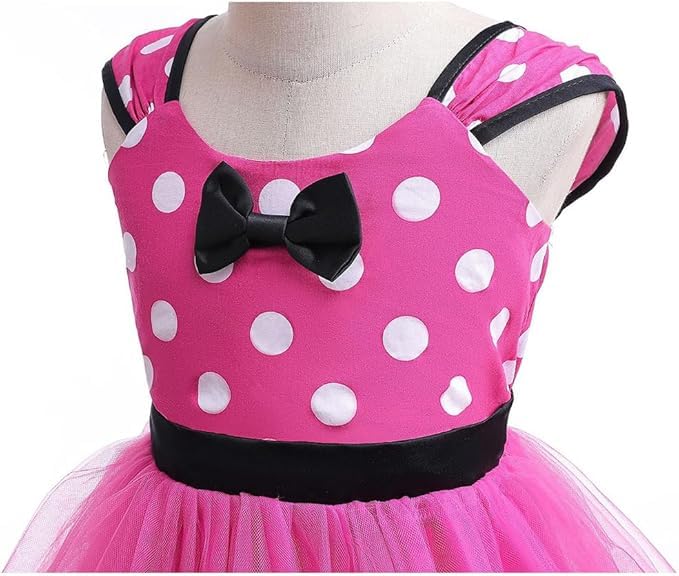 Tzrcyc Minnie Mouse Halloween Costume for Girls, Cute and Popular Polka Dot Skirt, Short Sleeves, Bow Tie, Party, Dance Costume, Photo Shoot,