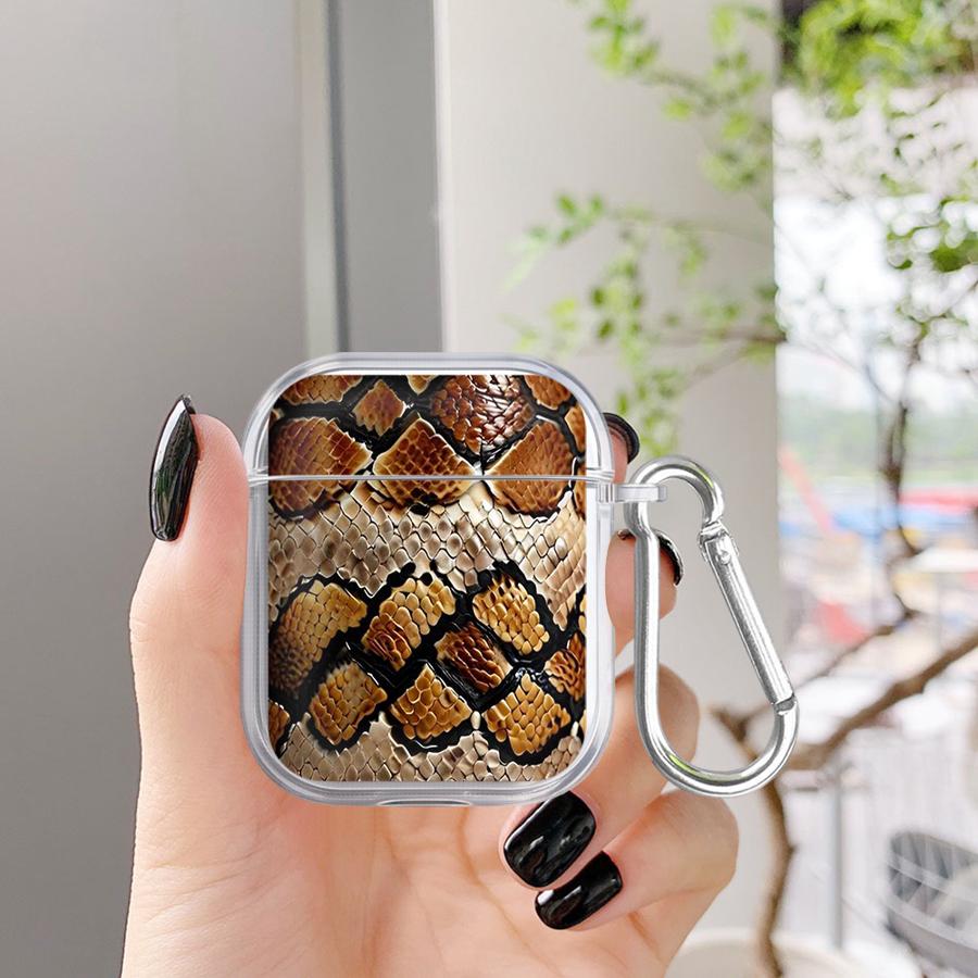 Case For Airpods 1 4 Pro2 3 Pro Pro3 2 Clear Earphone Cases Cover Snakeskin Pattern