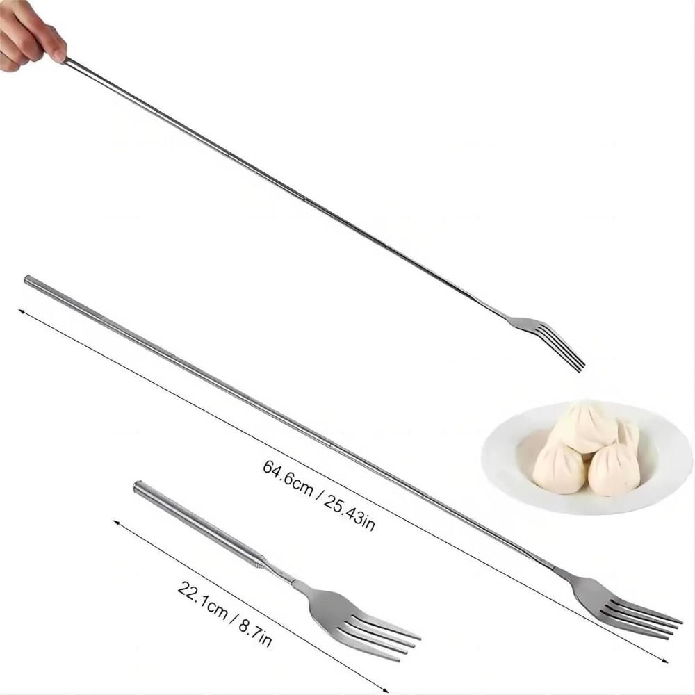 Extendable Extendable Long Handle Fork Stainless Steel Telescopic Fork