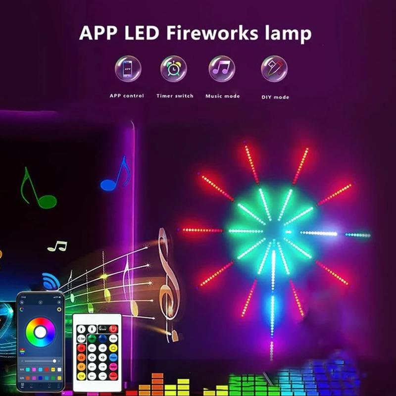 RGB Firework Strip Lights LED Bluetooth APP Control Neon Strip USB 5V Changing Smart Lamp Sync Music Bedroom Decor Dream Light
