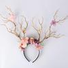Mori Style Exaggerated Flower & Antler Children's Headband for Photos & Performances