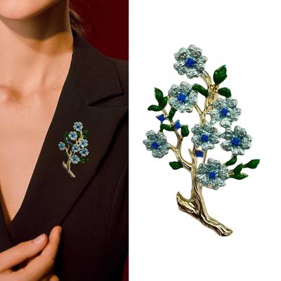 Mehrzweck Handbemalte Emaille Pfingstrose Brosche mit Perlen Akzent Vintage Florale Anstecknadel für Damen Elegante Schmuckgeschenke