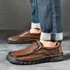 38-46  HOHO FAIR  Spring/Fall Outdoor Leather Shoes Mens Car Driving Shoes Leather Large Size Ankle Boots Casual Shoes