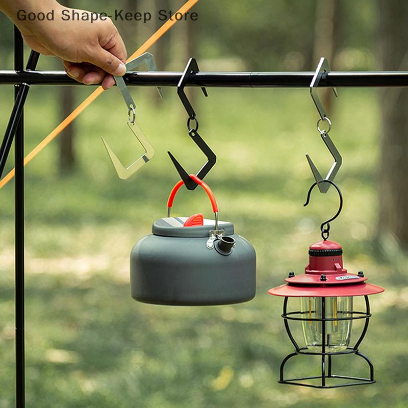 Flat S Hook Durable Hanging Hooks Hanger Outdoor Storage Travel Camping Hiking Gardening Tools Item Organizer