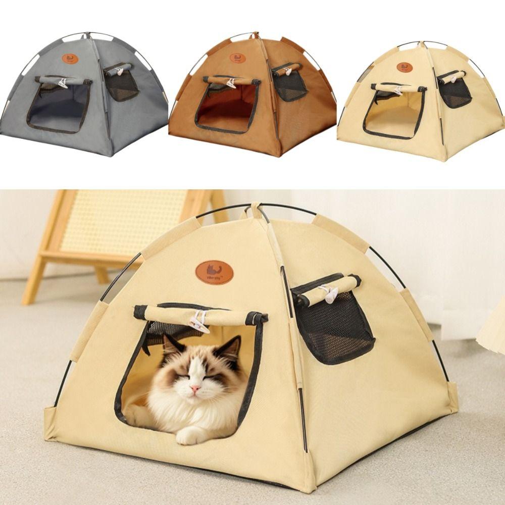New Foldable Pet Cat Tent Large Breathable Cat Sleep House Stable Closed Design Pet Kennel Indoor Use