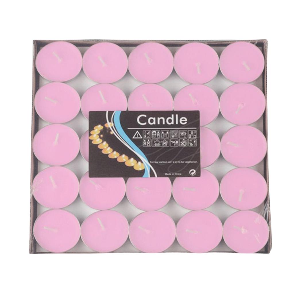 50Pcs Mini Tealight Candles Durable 1.5 Hours Burning Time for Birthday Easter Dating
