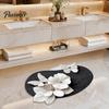 Indoor Welcome Mat French Style Butterfly Bath Mat, 3D Realistic Print Quick Dry Absorbent Drying Shower Floor Non-Slip Stain-Resistant Bathroom