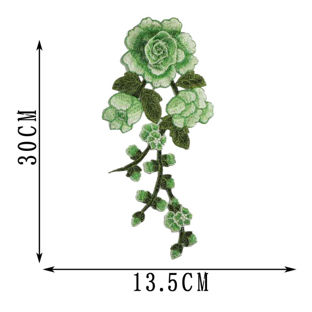 1 Pair Red Rose Flower Patch Multi-color Sew On Patch Floral Patches  Crafts Clothing Accessories
