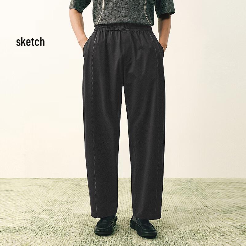 CROQUIS Men s Loose Fit Knitted Casual Curved Blade Pants L