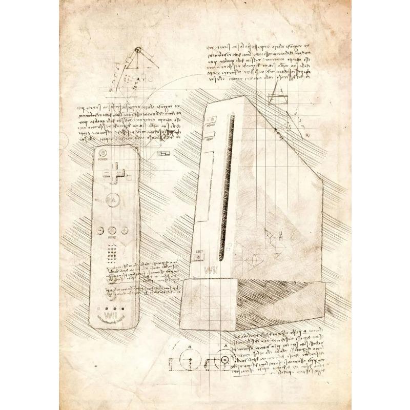 Pop Vintage Sketch Video Game Handle VR Gaming Poster Wall Art Pictures Canvas Painting Gamer Room Home Decor