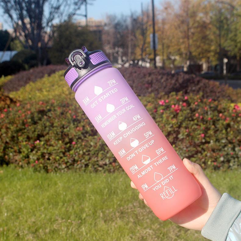 1000ML Water Bottle Motivational Sport Water Bottle Leakproof Drinking Bottles Outdoor Travel Gym Fitness Jugs For Kitchen