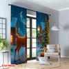 2pcs 2D flat printing Fashionable Christmas Curtains Christmas Reindeer Gifts Sleigh Digital Printed Polyester Drapes Holiday