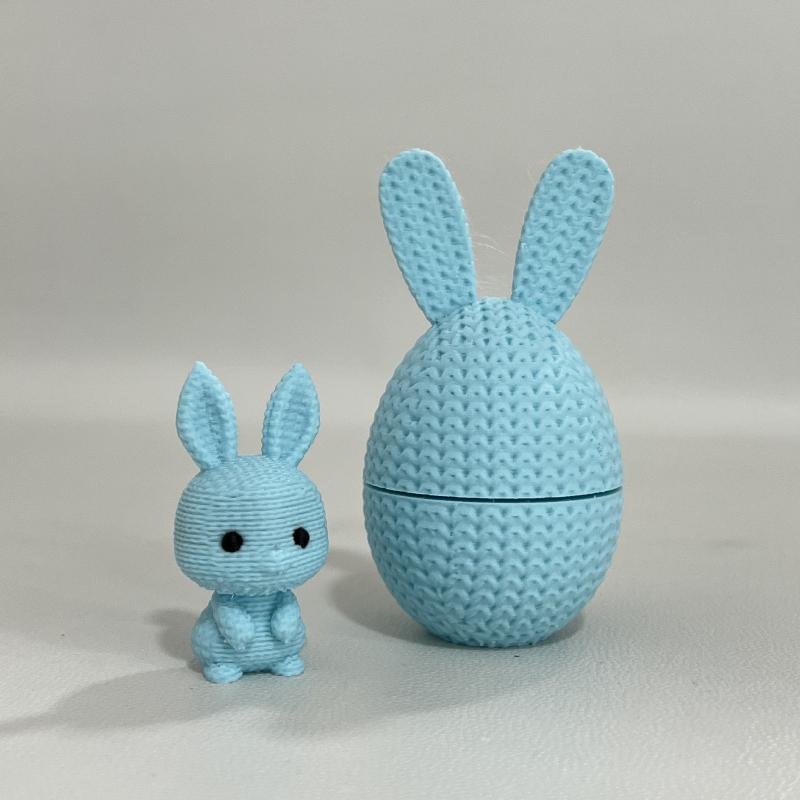 

New 2Pcs 3d Printed Easter Bunny Egg Prefilled Decorative Basket Stuffers For Spring Easter Egg Decor Lattice Texture Easter Egg