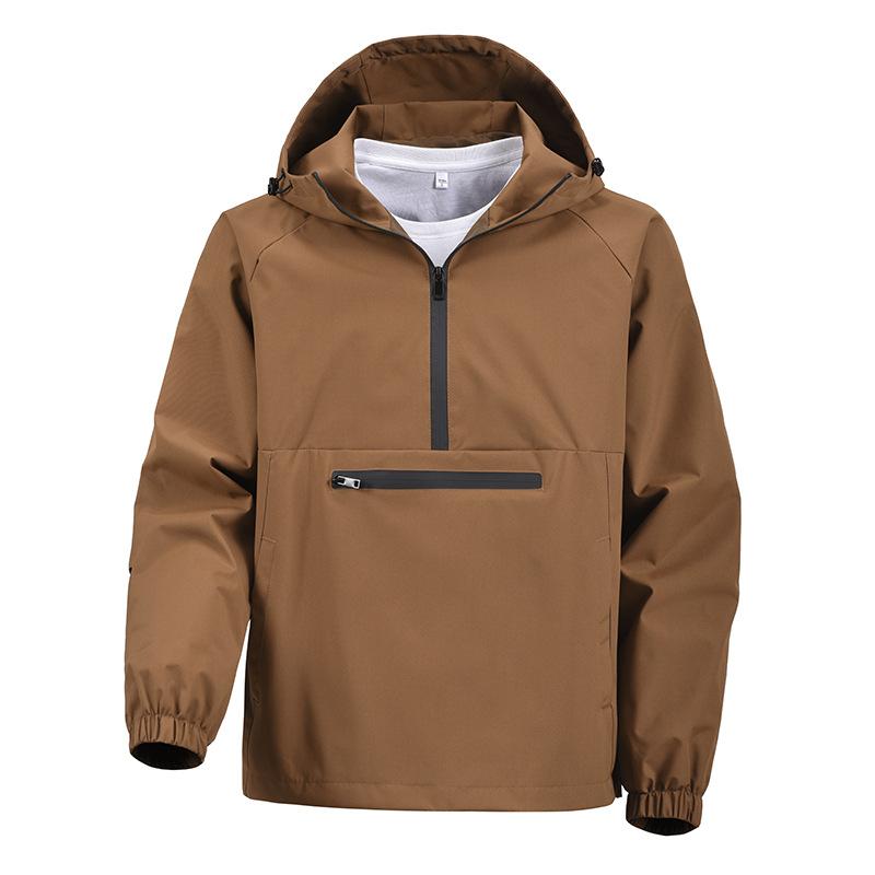 

European size hooded tooling jacket men s new loose outdoor solid color men s top coat 2XL (European size)