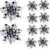 8pcs Snowflake Like Christmas Flower Gold/Silve Poinsettia Flowers  Christmas