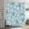 Vibrant Floral Shower Curtain Set for Bathroom Decor Blue and White Flower Pattern Waterproof Fabric with Rod Rings Perfect Gift