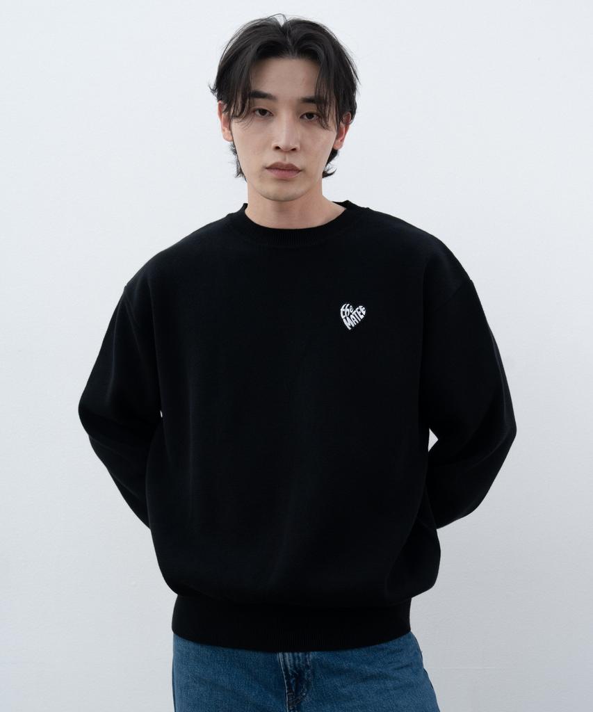 Deomati Mati Heart Wappen Round Knit - Black