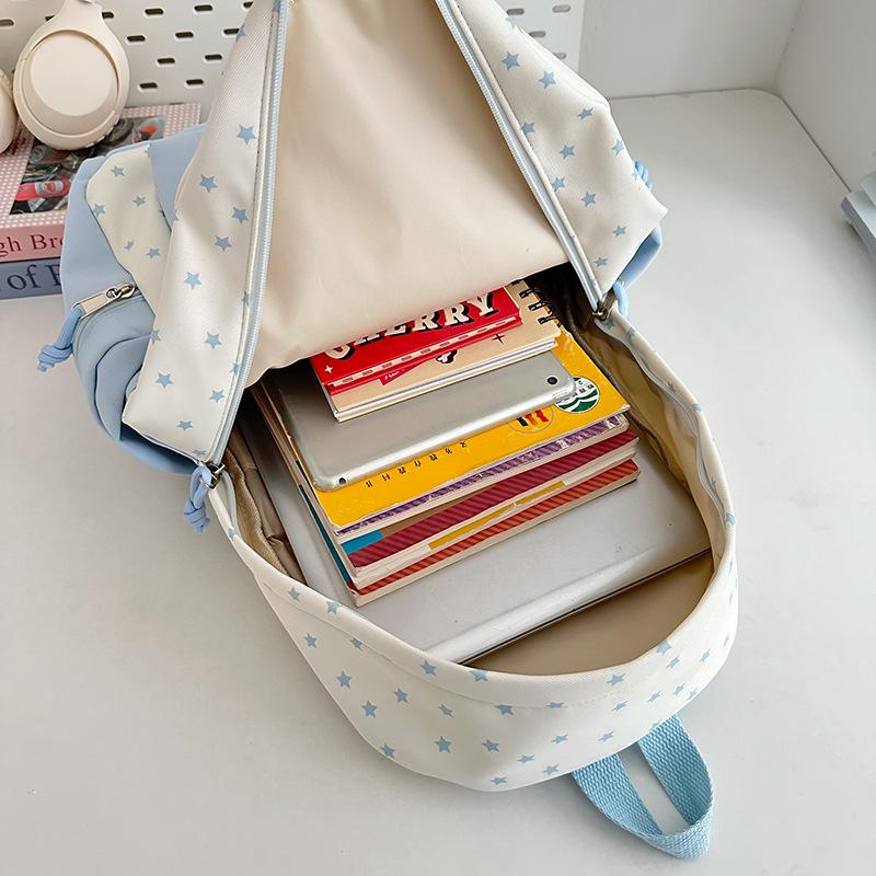 New Large Capacity Simple Backpack for Girls  Junior and Senior High School Students  Niche Design Solid Color High Value Backpack