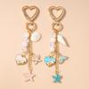 Porte-clés Design Émail Vie Marine Pendentif Cristal Porte-clés Étoile de Mer Porte-clés Coquillage Bijoux DIY