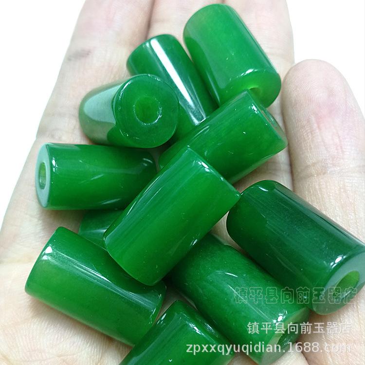 Malaysian Jade Cylinder Beads for DIY Jewelry, 12x20mm Long Barrel
