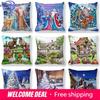 Home Bedroom Living Room Decorations Cushion Cover Santa Print Pillowcase New Year Christmas
