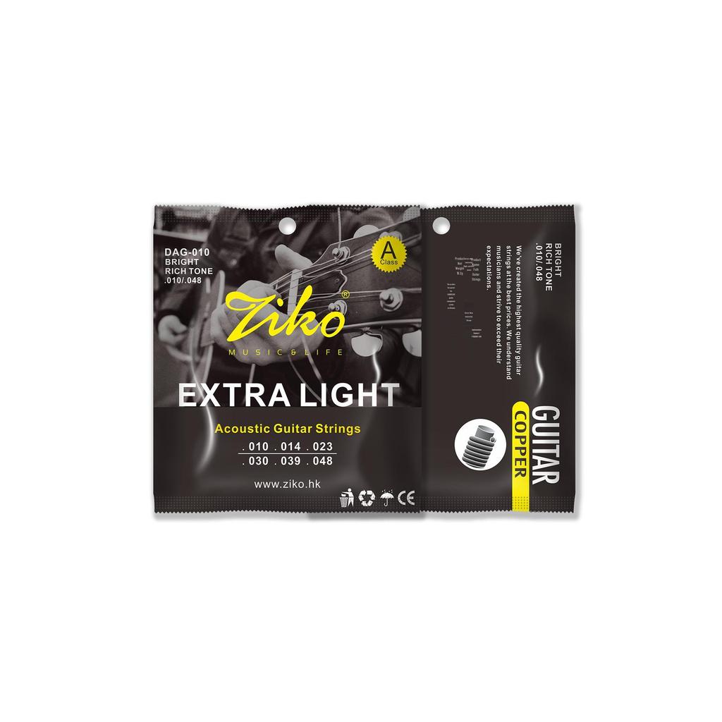Ziko DAG Series Guitar Strings 010-011: Beginner-Friendly Folk Guitar Accessories