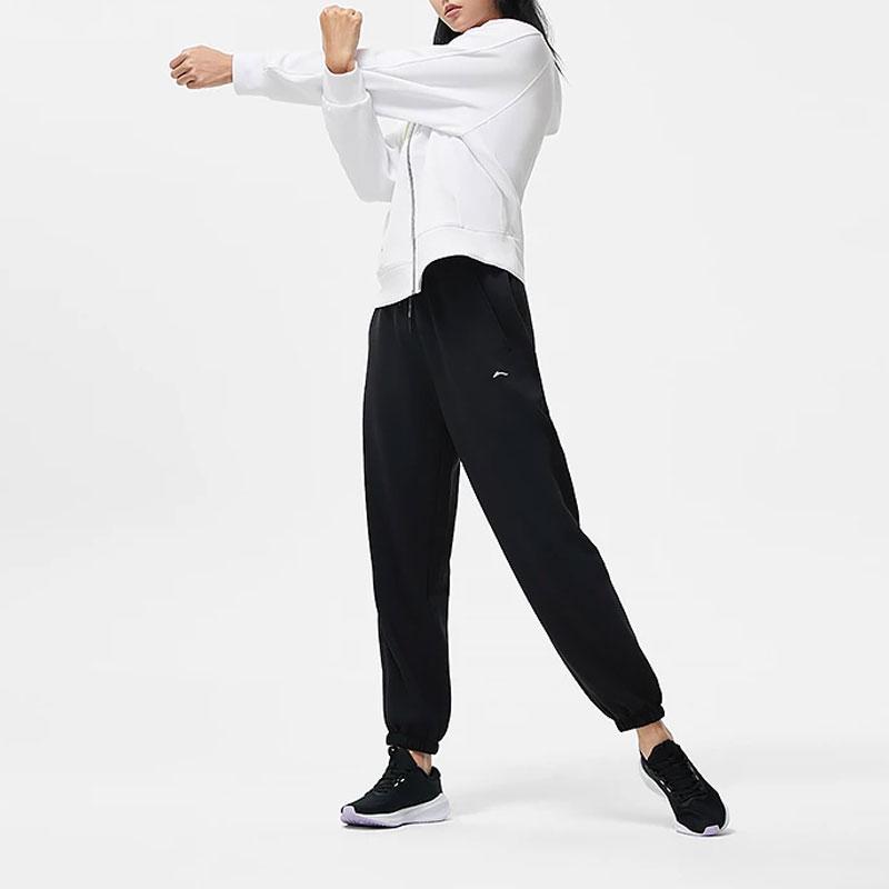 Li Ning Fitness Series Solid Color Loose Hoodie Women Hoodies White AWDT524-1