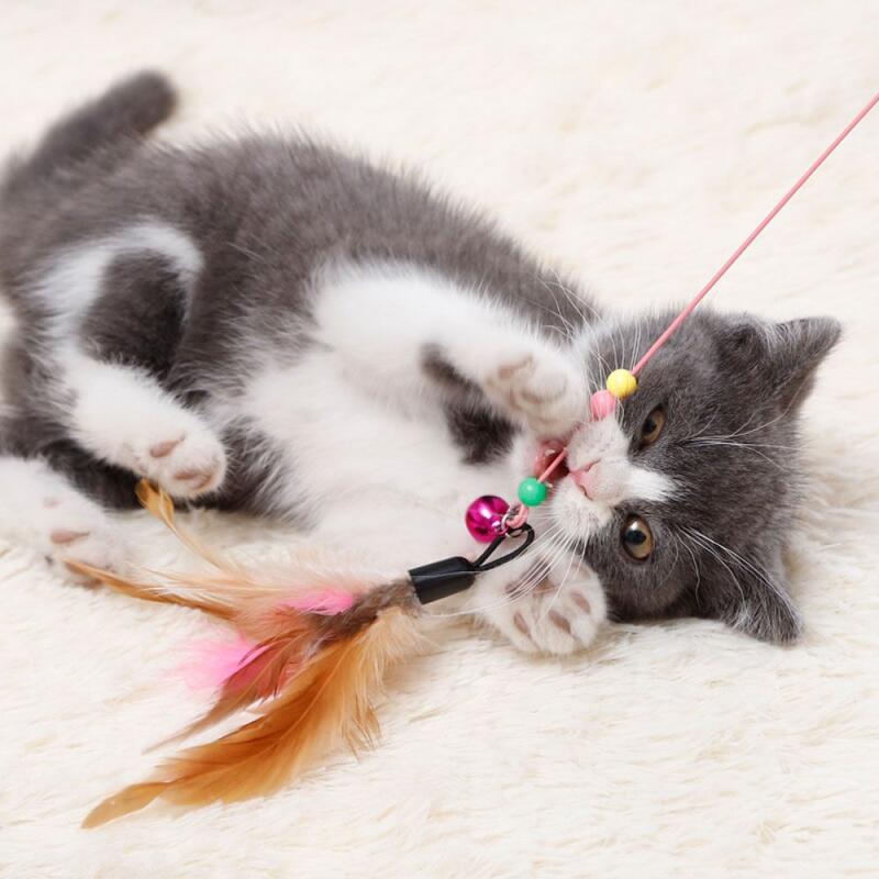 1 cat feather fishing rod