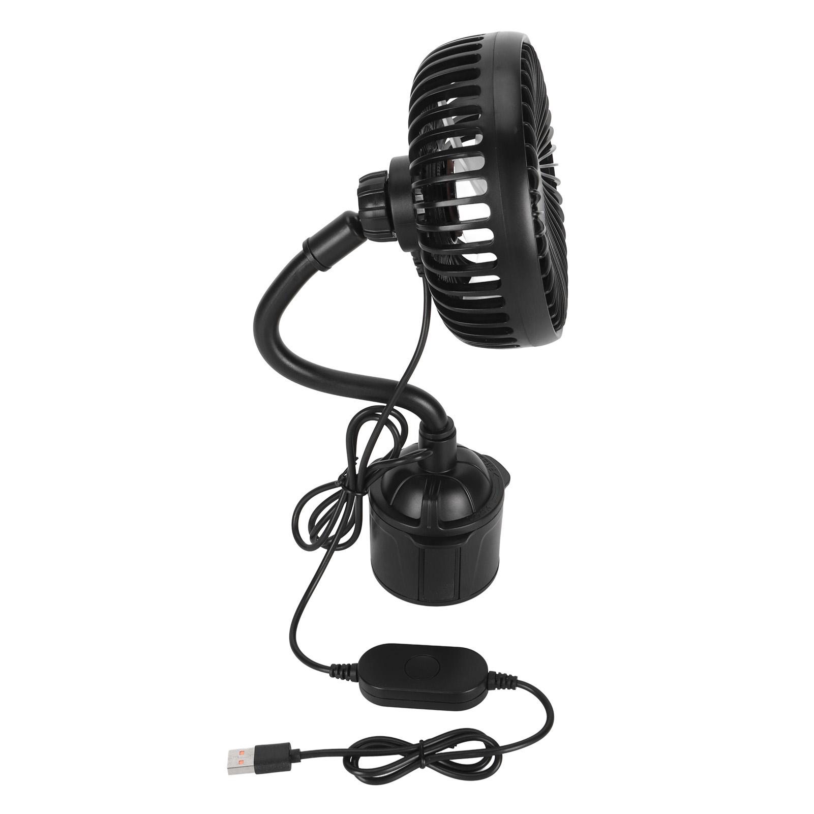 

Car Fan Powerful Low Noise 3 Speeds Adjustable Portable USB Powered Fan with Gooseneck for Car Trucks RVs Bus