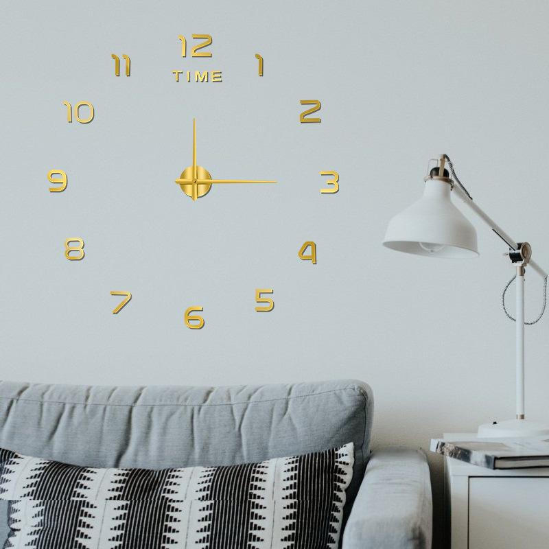 Simple Sofa Wall Silent Clock DIY Bedroom Wall Clock Creative Digital Decorative Wall Sticker Clock