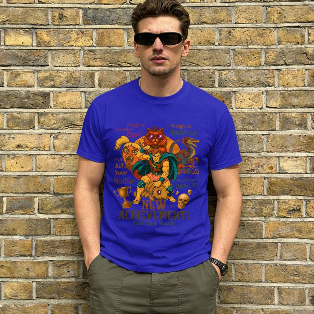 Dungeon Crawler Carl T Shirts for Unisex 100 Cotton Vintage TShirt O Neck Retro Bookish Tee Shirt Short Sleeve Tops Plus Size