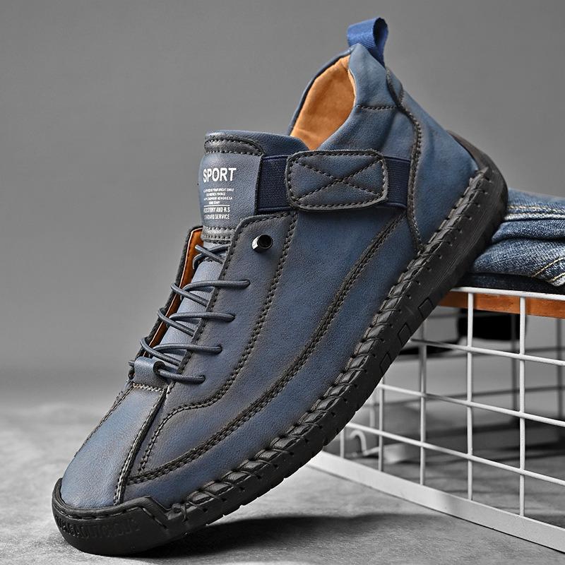 Hand-stitched men's shoes couple shoes autumn and winter flat-soled single shoes casual shoes Martin boots