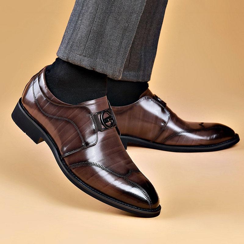 Fashion Luxury Mens Leather Shoes New Stylish Men's Shoes Pointed Oxford Wedding Leather Men Dress Shoes Gentleman Office Man Shoe