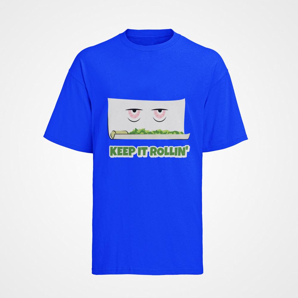 

Bio Herren T-Shirt 420 Keep it Rolling Breites Blättchen Weed kiffen gras Smoke XL