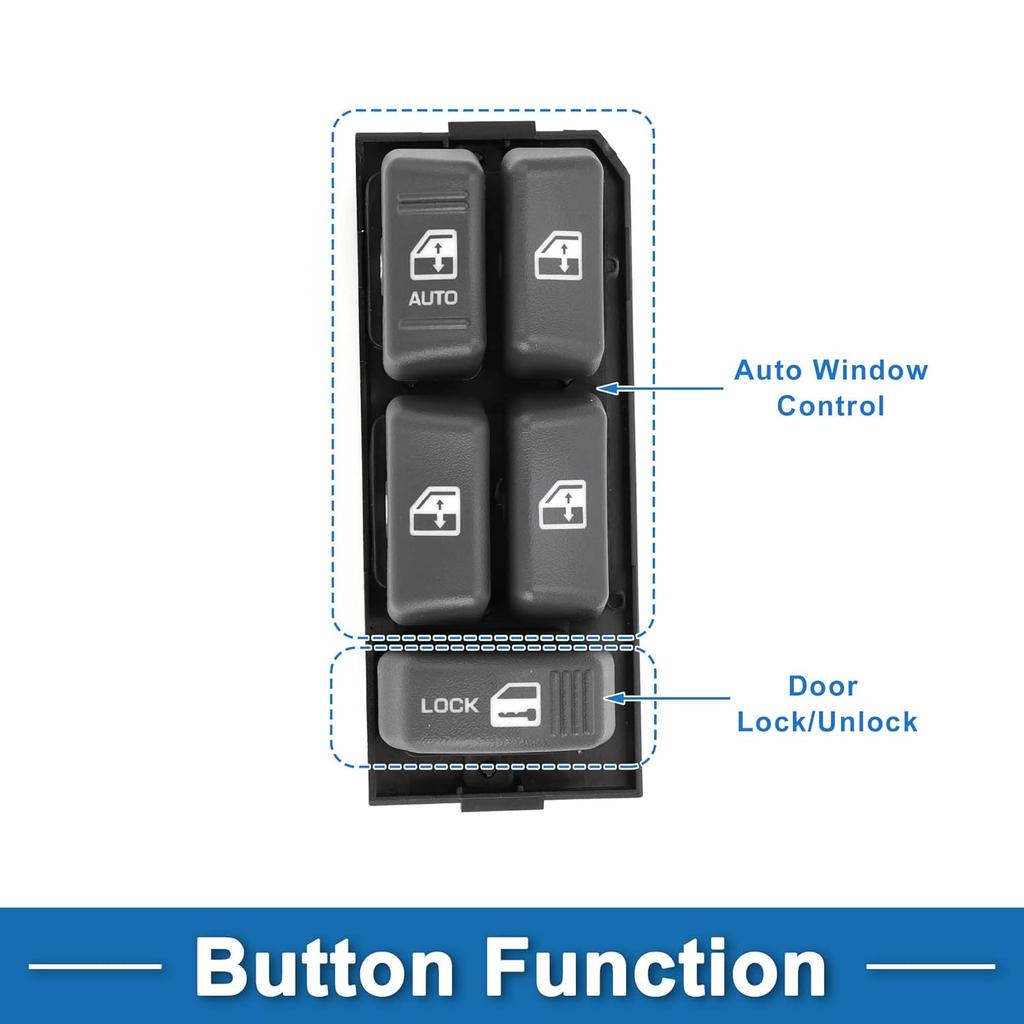 Power Window Switch No.15151360 Window Control Switch for Chevrolet Blazer Tahoe Black