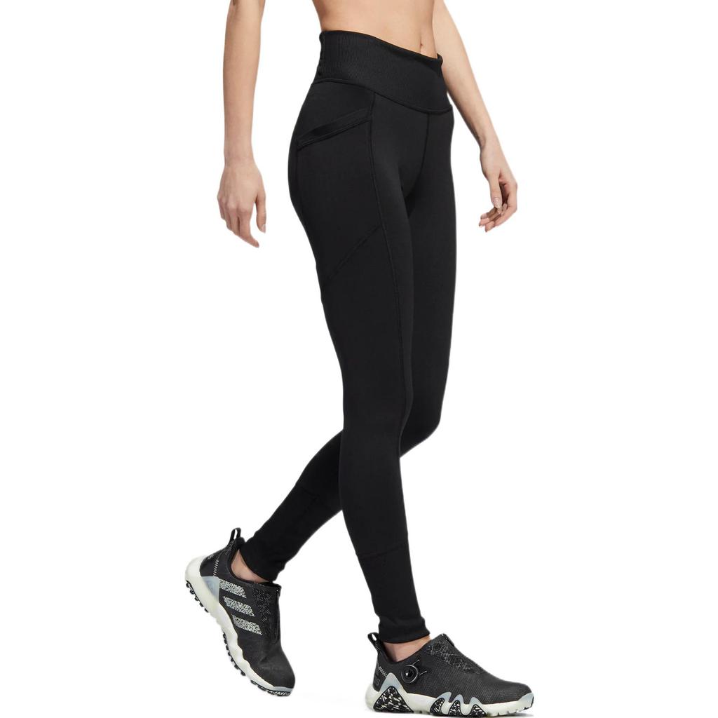 Adidas Solid Color Logo Print High-Waisted Ribbed Leggings Women Leggings Black HN0659