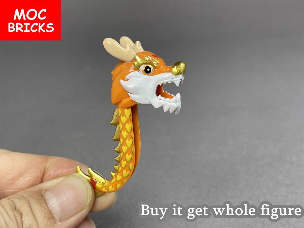 MOC Bausteine Chinesische Kultur Drachentanz Loong Frohes Neues Jahr Frühlingsfest Geschenk Figur Spielzeug Modell Stadt Bausteine