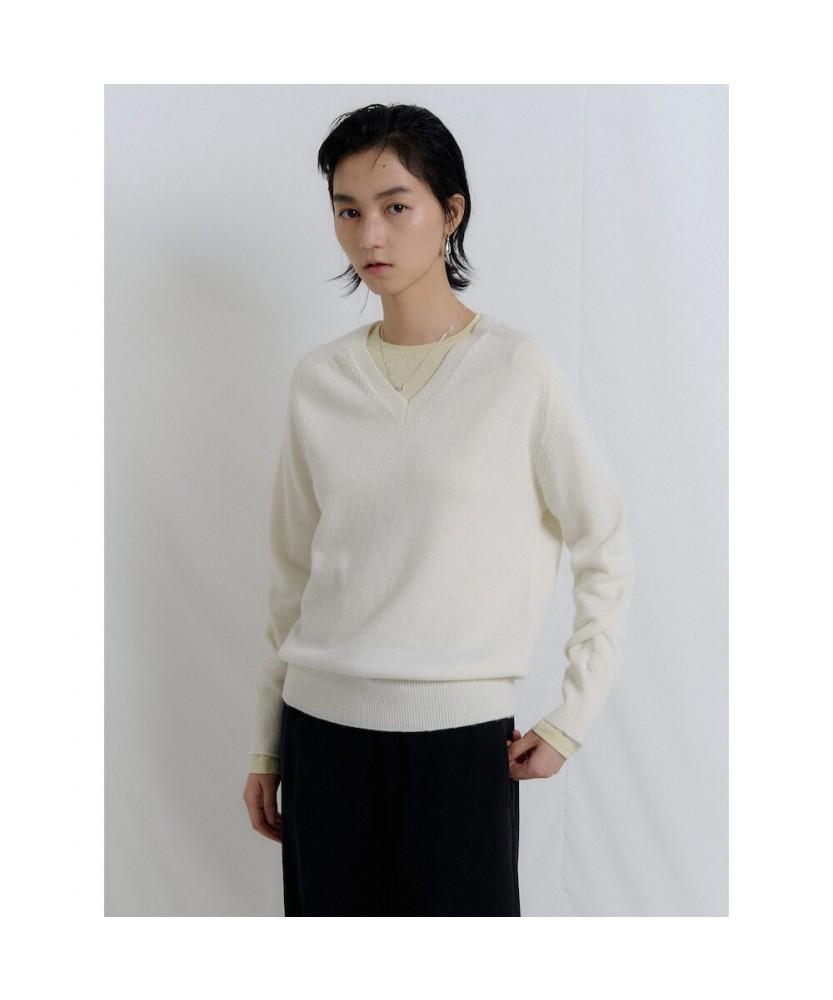 8SECONDS V-Neck Long-Sleeve Pullover Ivory