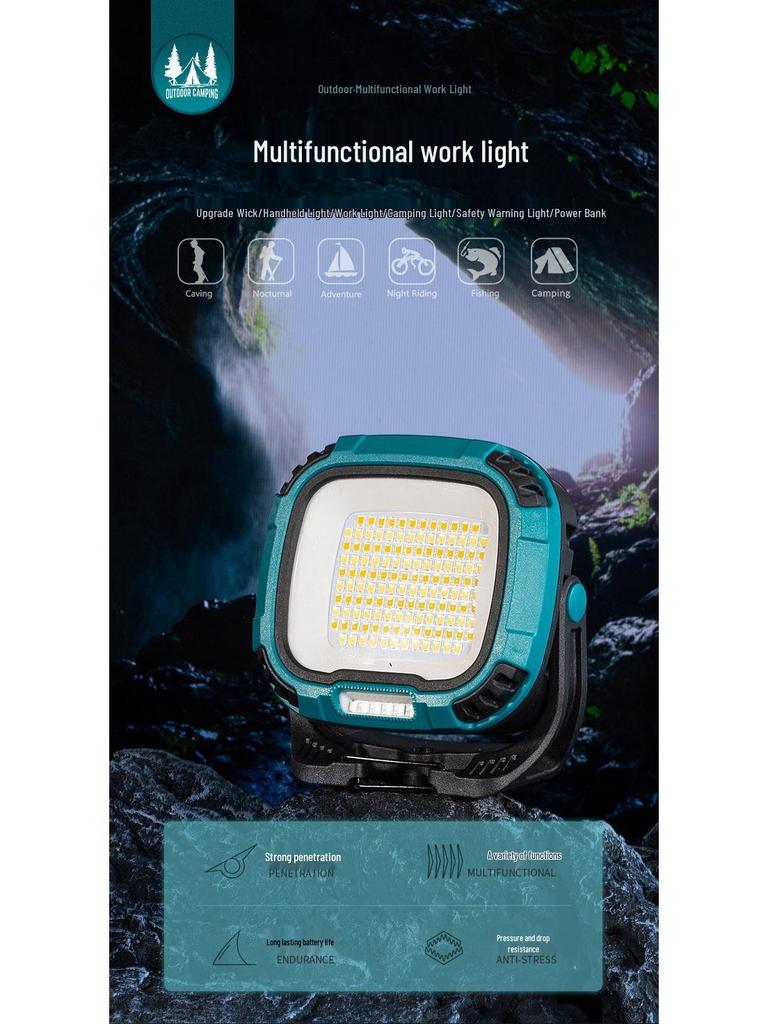 Portable LED Work Light with Strong Magnet & Hook - High Brightness, Long Battery Life, Ideal for Outdoor Emergencies