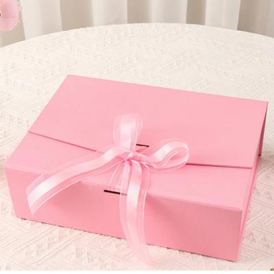 Folding Gift Box With Bow Ribbon, Portable Exquisite Storage Box, Fancy Present GiftBox for Birthday Wedding New Year,Christmas