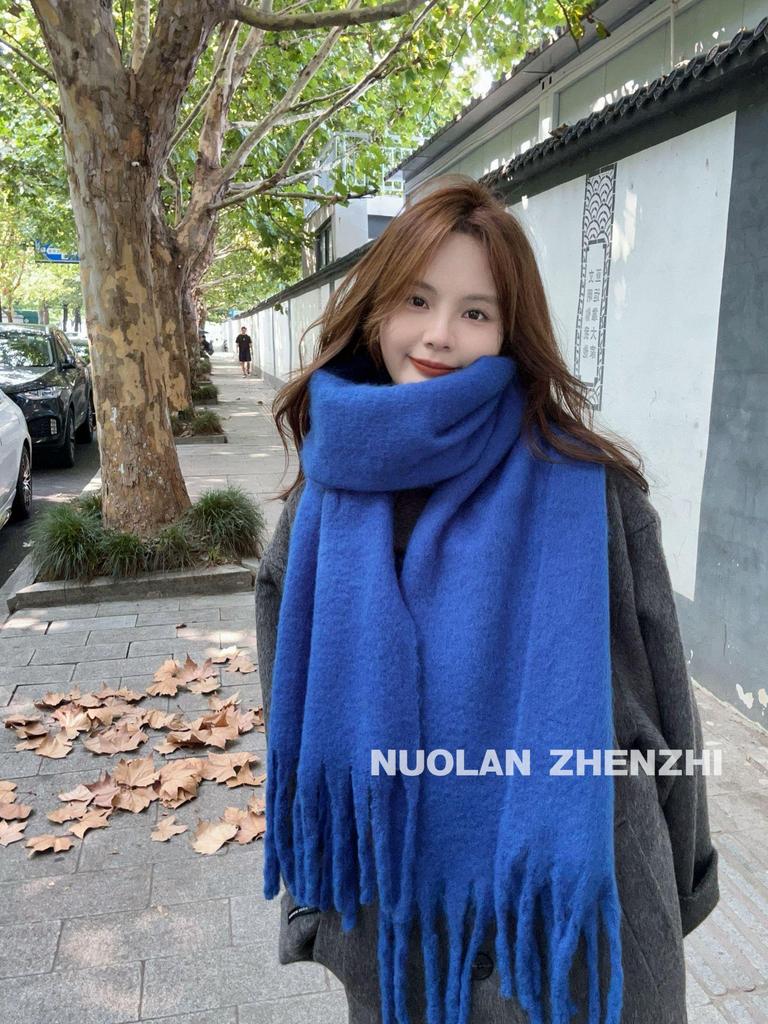 Solid Color Women's Imitation Cashmere Loop Scarf - Warm Autumn/Winter Neck Warmer Trend for Couples and Students