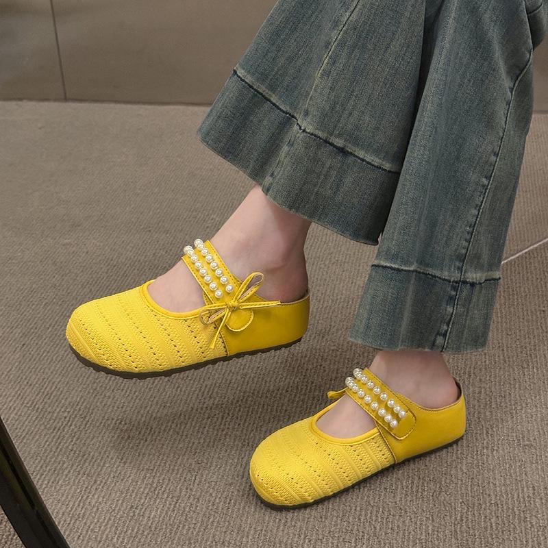 Thick-soled 2025 one-pedal cool slippers new summer Mary Jane women's half slippers outer bag head
