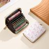 Cute Bow Print PU Leather Card Holder Multiple Slots Secure Zipper Coin Purse Small Wallet for Weekend Trips