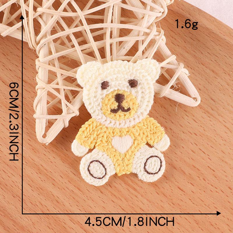 Embroidery Label Cute Bear Embroidery Sticker Diy Hand Account Accessories Accessories Patch Brooch Jewelry Hair Accessories Cloth Sticker