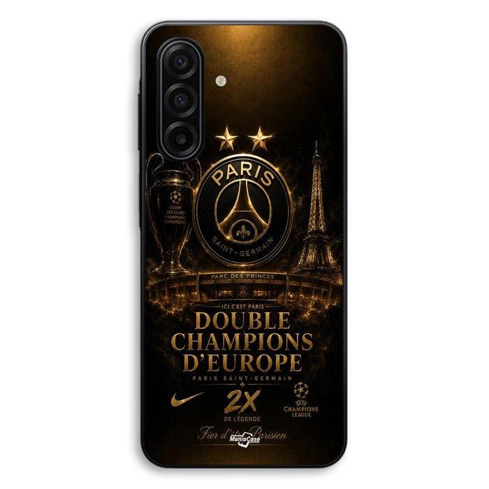 Case For Samsung Galaxy A17 PSG Champions League 2 Stars Black and Gold Maniacase