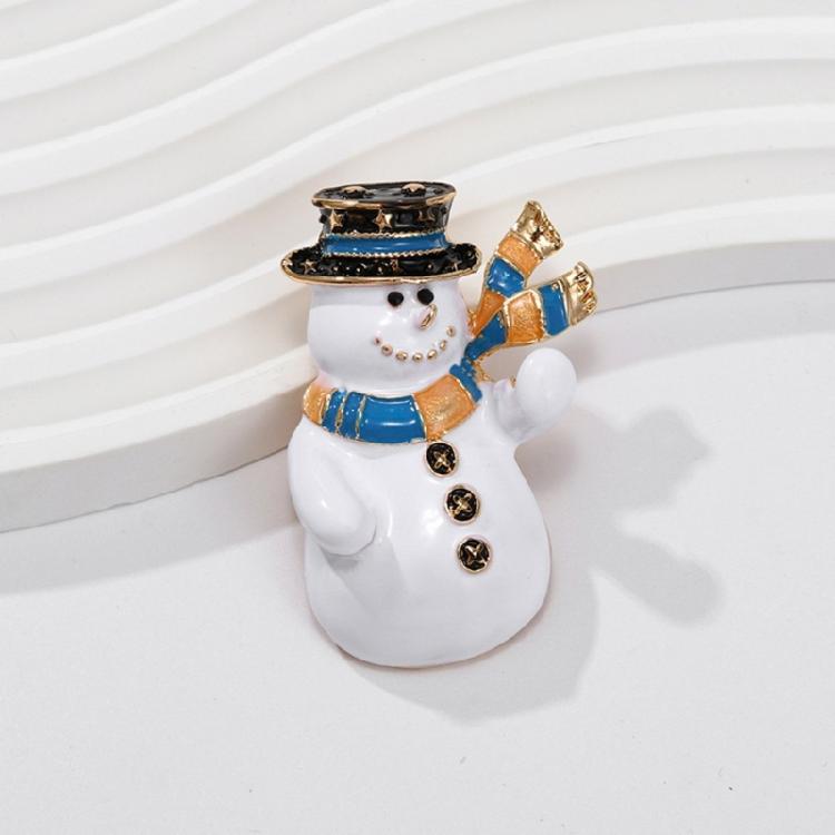 Stylish Christmas Brooch With Rhinestones Beautiful Holiday Christmas Tree Snowman Brooch For Women Rhinestones Decors