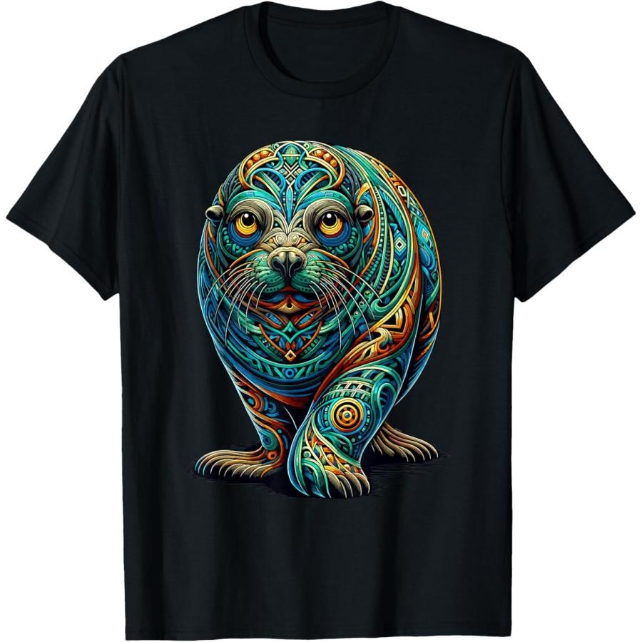 Mandala Art Sea Lion Sea Lions T-Shirt XXXXXL чёрный