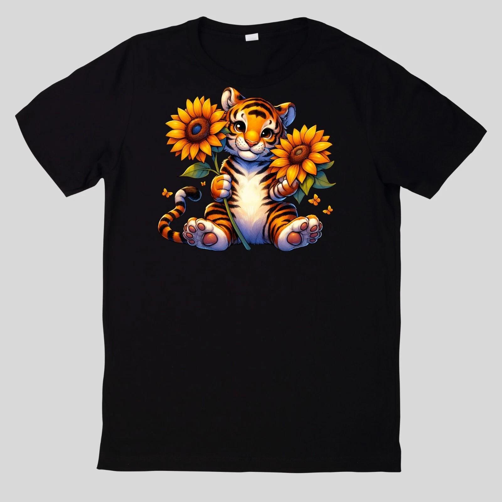 Sunflower Cute Animal Cotton 100% Cotton T-shirt Mens Tees Top Fun Fun Sayings Funny Cartoon- 3XL